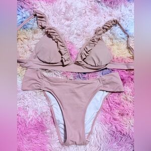 SHEIN Pink Ruffle Bikini Set